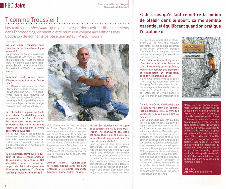 Interview Marco Troussier EscaladeMag