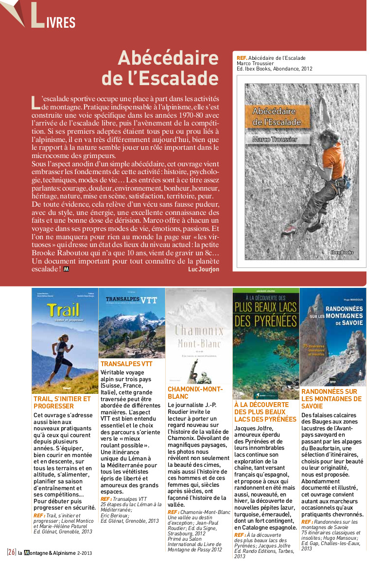 Abécédaire dans La Montagne & Alpinisme